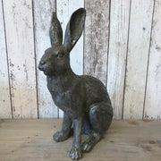 Grey Coloured Sitting Hare in 2 Sizes