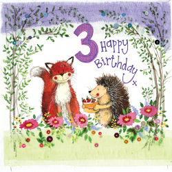 3rd Birthday Hedgehog, Cat Card