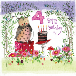 4th Birthday Owl Card