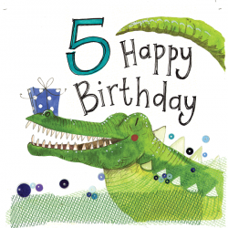 5th Birthday Crocodile Card